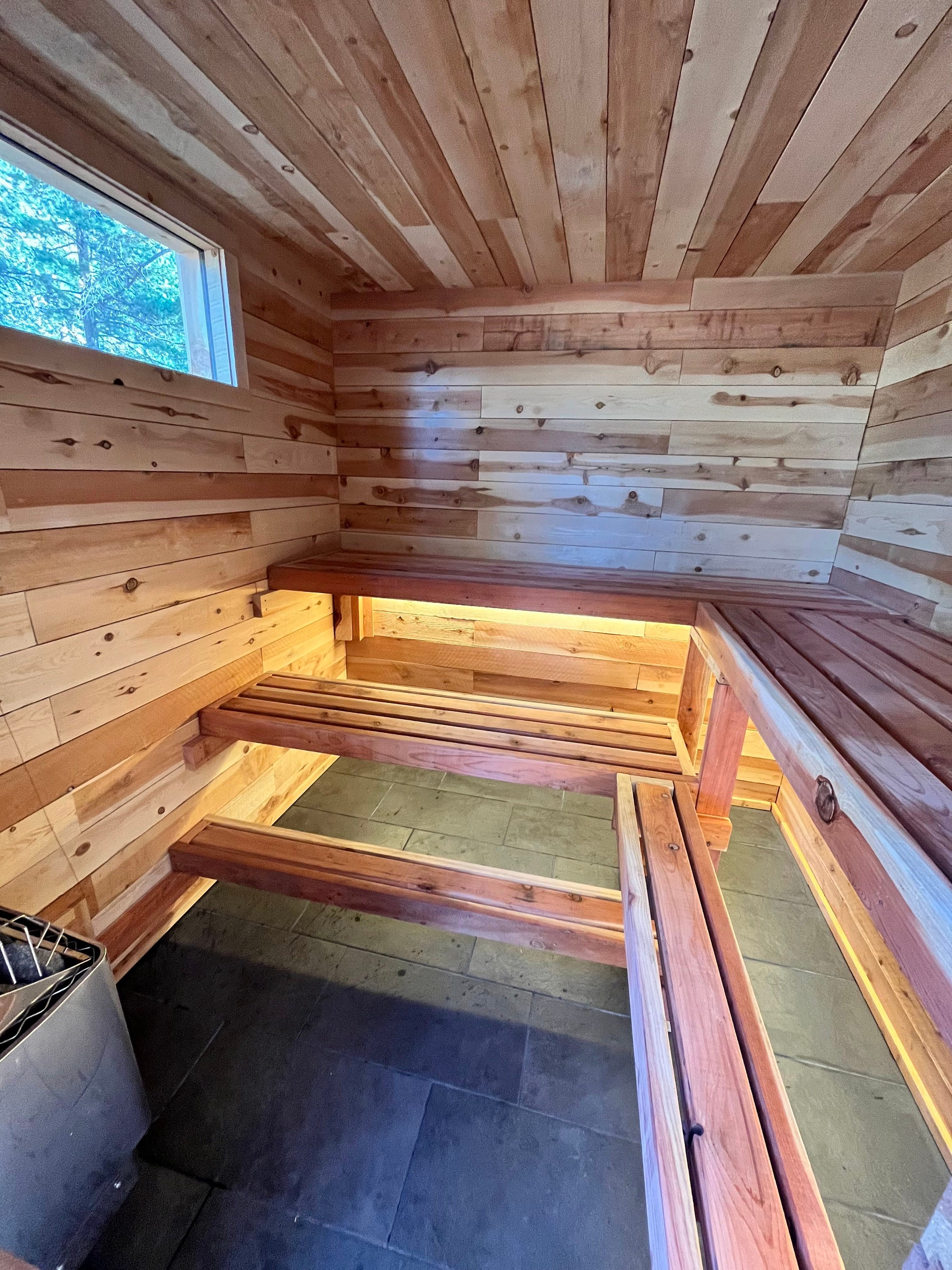 Outdoor electric sauna detail – South Lake Tahoe