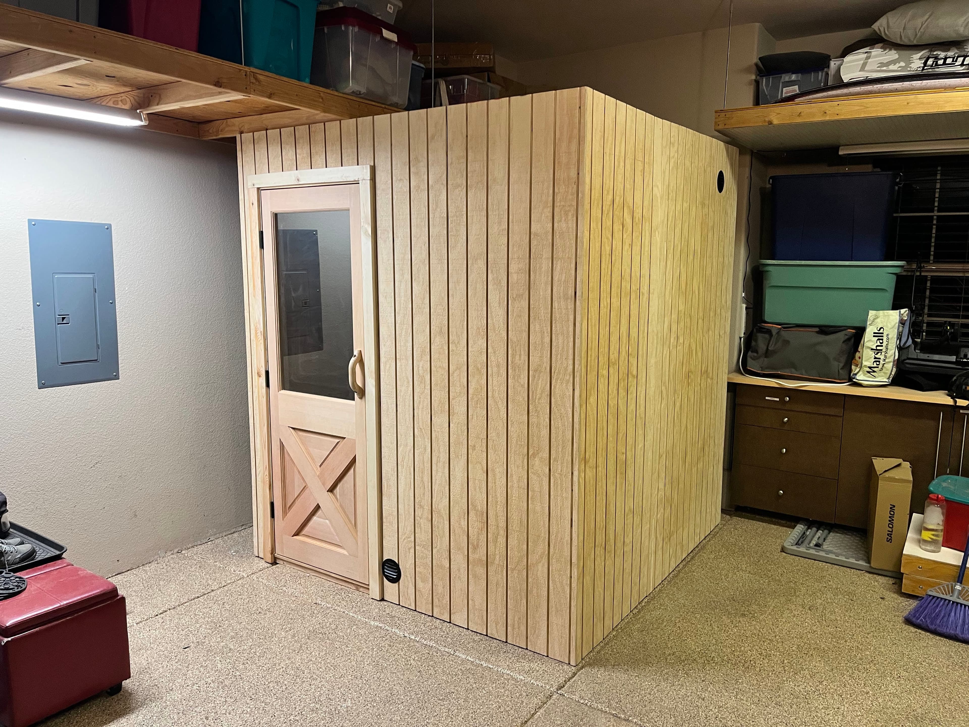 Garage sauna conversion design