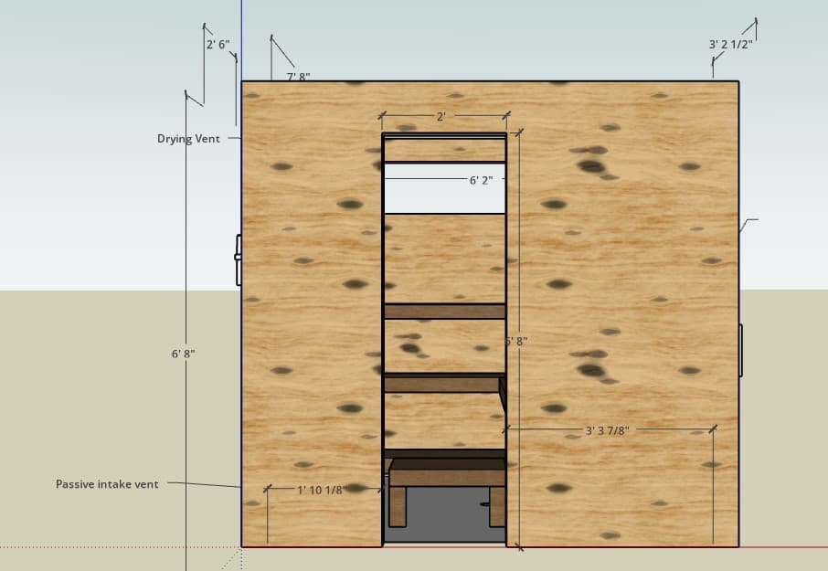 8x12 sauna construction detail – framing and vapor barrier
