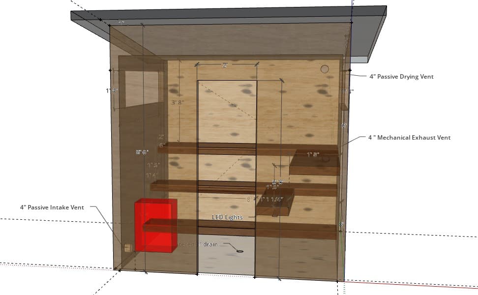 8x8 Outdoor Sauna