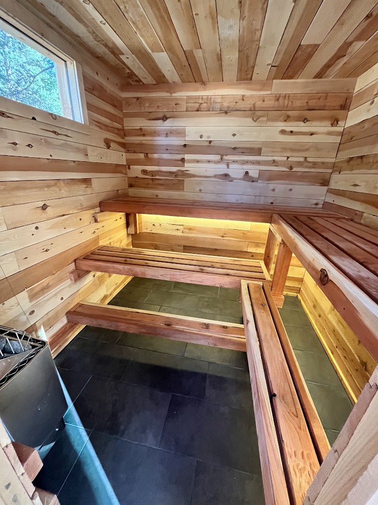 Cedar interior sauna materials